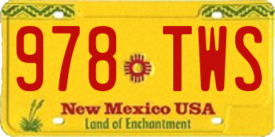NM license plate 978TWS