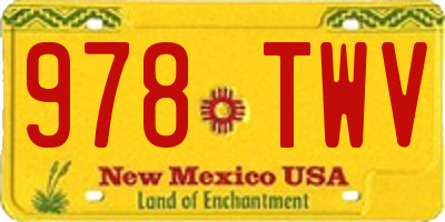 NM license plate 978TWV
