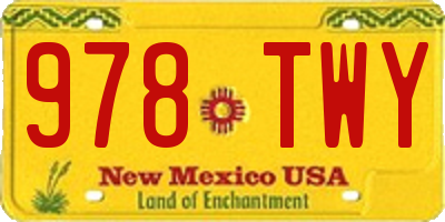 NM license plate 978TWY