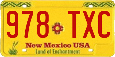 NM license plate 978TXC
