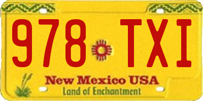 NM license plate 978TXI