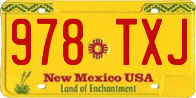 NM license plate 978TXJ