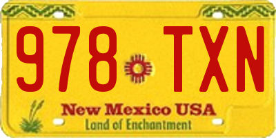NM license plate 978TXN