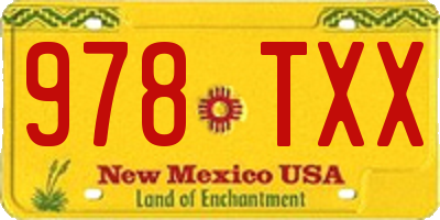 NM license plate 978TXX