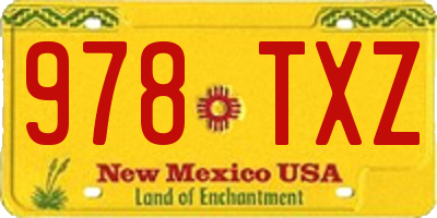 NM license plate 978TXZ
