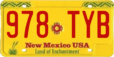 NM license plate 978TYB