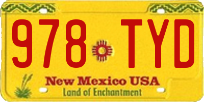 NM license plate 978TYD