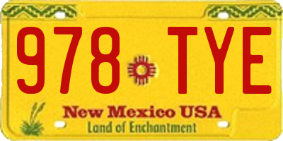NM license plate 978TYE