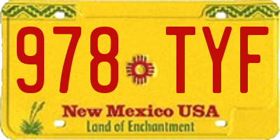 NM license plate 978TYF