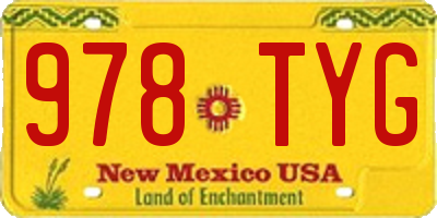 NM license plate 978TYG