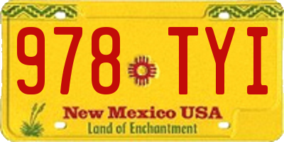 NM license plate 978TYI