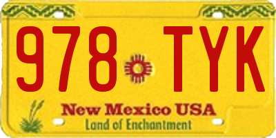 NM license plate 978TYK