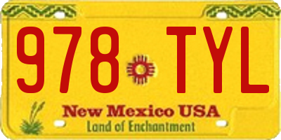 NM license plate 978TYL