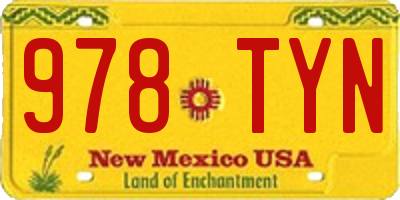NM license plate 978TYN