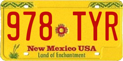 NM license plate 978TYR