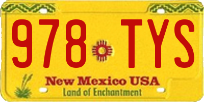 NM license plate 978TYS
