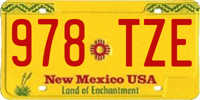 NM license plate 978TZE