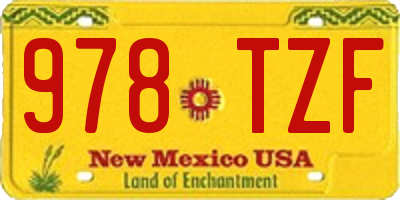 NM license plate 978TZF