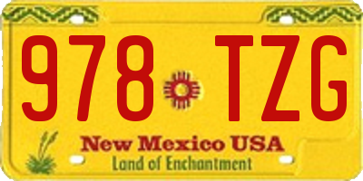 NM license plate 978TZG