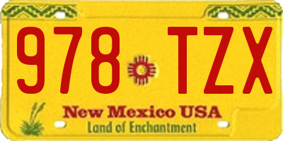 NM license plate 978TZX