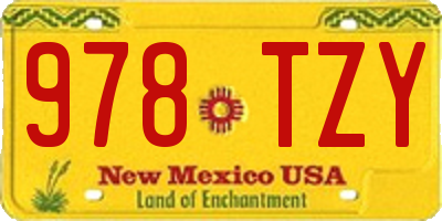 NM license plate 978TZY