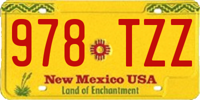 NM license plate 978TZZ