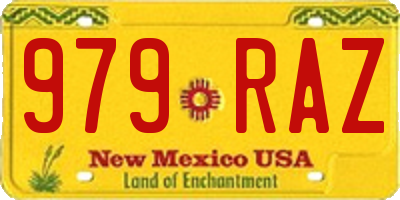 NM license plate 979RAZ