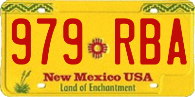 NM license plate 979RBA
