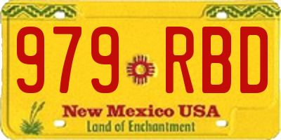 NM license plate 979RBD