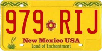 NM license plate 979RIJ