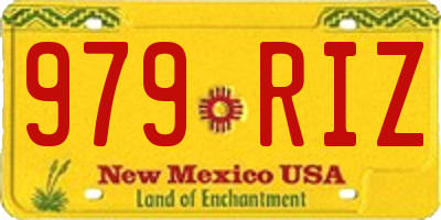 NM license plate 979RIZ