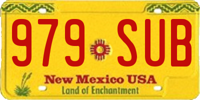 NM license plate 979SUB
