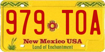 NM license plate 979TOA
