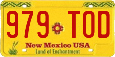 NM license plate 979TOD