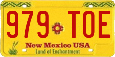 NM license plate 979TOE