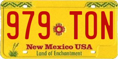 NM license plate 979TON