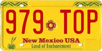 NM license plate 979TOP