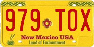 NM license plate 979TOX
