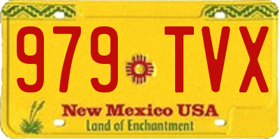NM license plate 979TVX