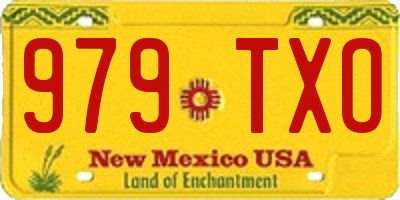NM license plate 979TXO