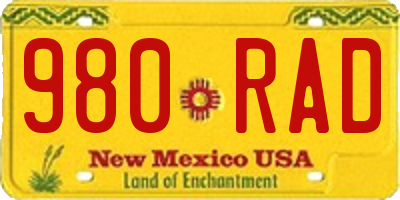 NM license plate 980RAD
