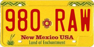 NM license plate 980RAW
