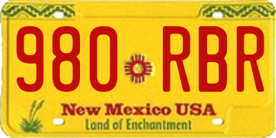 NM license plate 980RBR