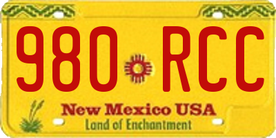 NM license plate 980RCC