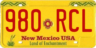 NM license plate 980RCL