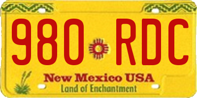 NM license plate 980RDC