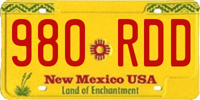 NM license plate 980RDD