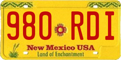 NM license plate 980RDI