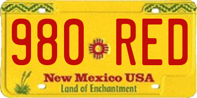 NM license plate 980RED