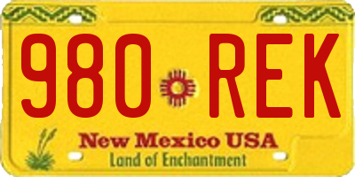 NM license plate 980REK